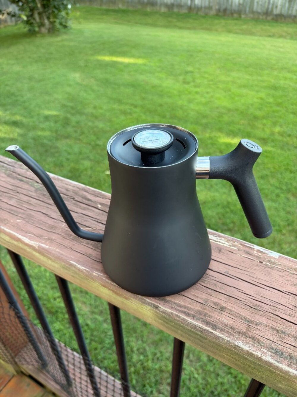 Fellow Stagg Pour-Over Stovetop Kettle with Built-In Thermometer, Matte Black 1L